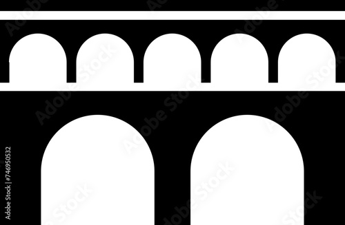 Aqueduct bridge glyph icon or symbol.
