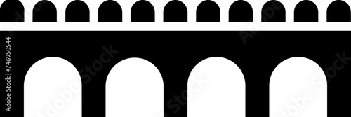Aqueduct bridge icon in flat style.