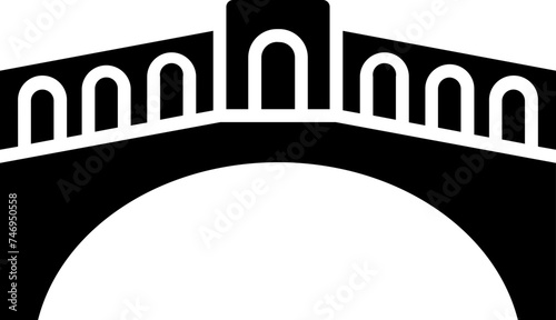 Rialto bridge glyph icon or symbol.