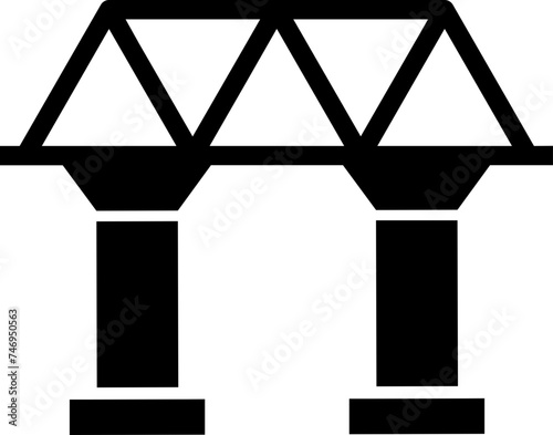 B&W illustration of truss bridge icon.
