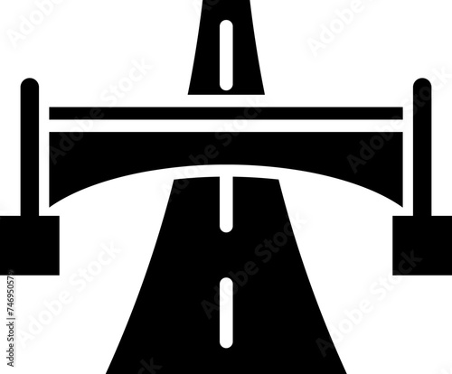 Highway glyph icon or symbol.