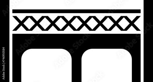 Flat style aqueduct bridge icon.