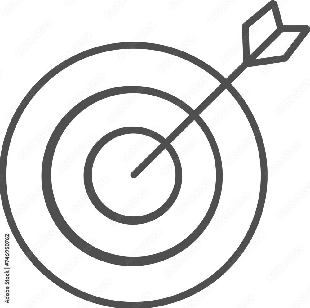 Illustration of bullseye icon in line art. Illustration of bullseye icon in line art.