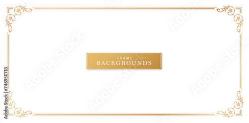 vector gold decorative frames on a isolated white backgrounds for space text, luxury invitation, certificate of completion templates, stationery designs materials, collages decks, decoration geometric