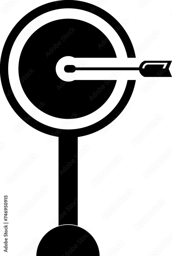 Bulleseye or target with arrow flat icon. Bulleseye or target with arrow flat icon.