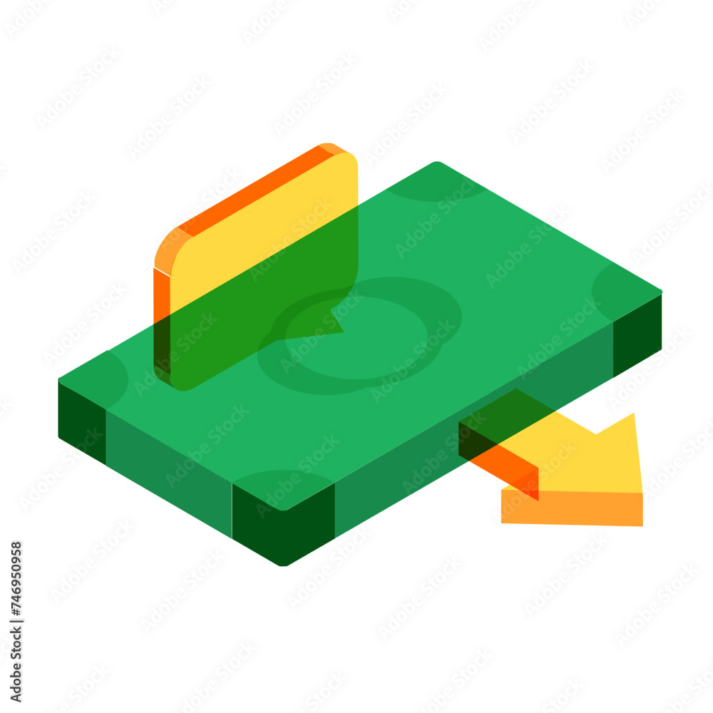 Money transaction message symbol in 3d style. Money transaction message symbol in 3d style.
