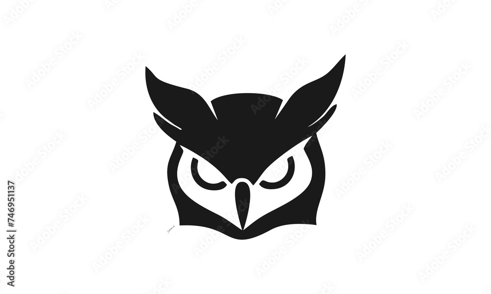 Obraz premium head owl angry cute vector 