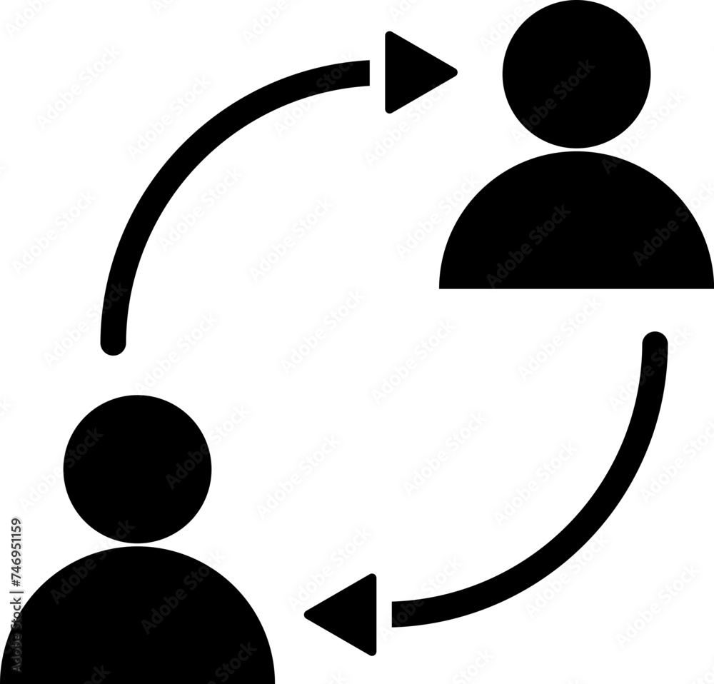 User transfer or exchange glyph icon in flat style. User transfer or exchange glyph icon in flat style.