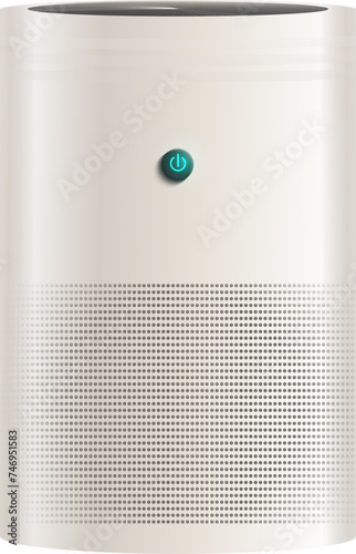 3D render of air purifier in silver color
