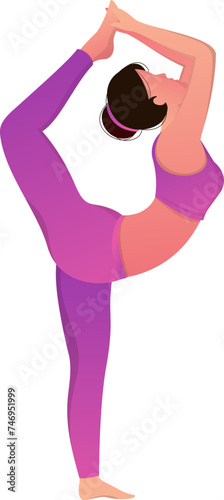 Beautiful woman doing Lord of the Dance Nataraja Pose (Natarajasana).