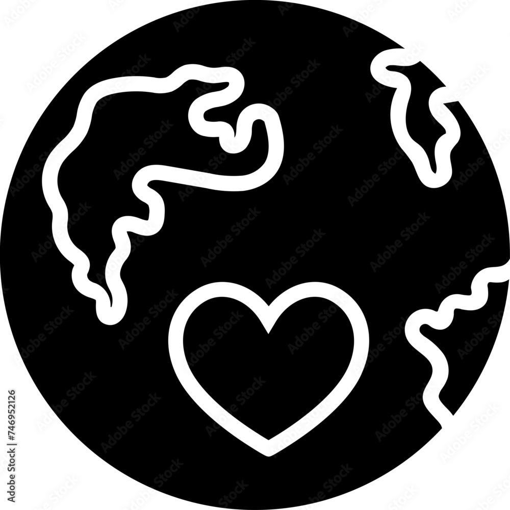 International charity or love earth icon.