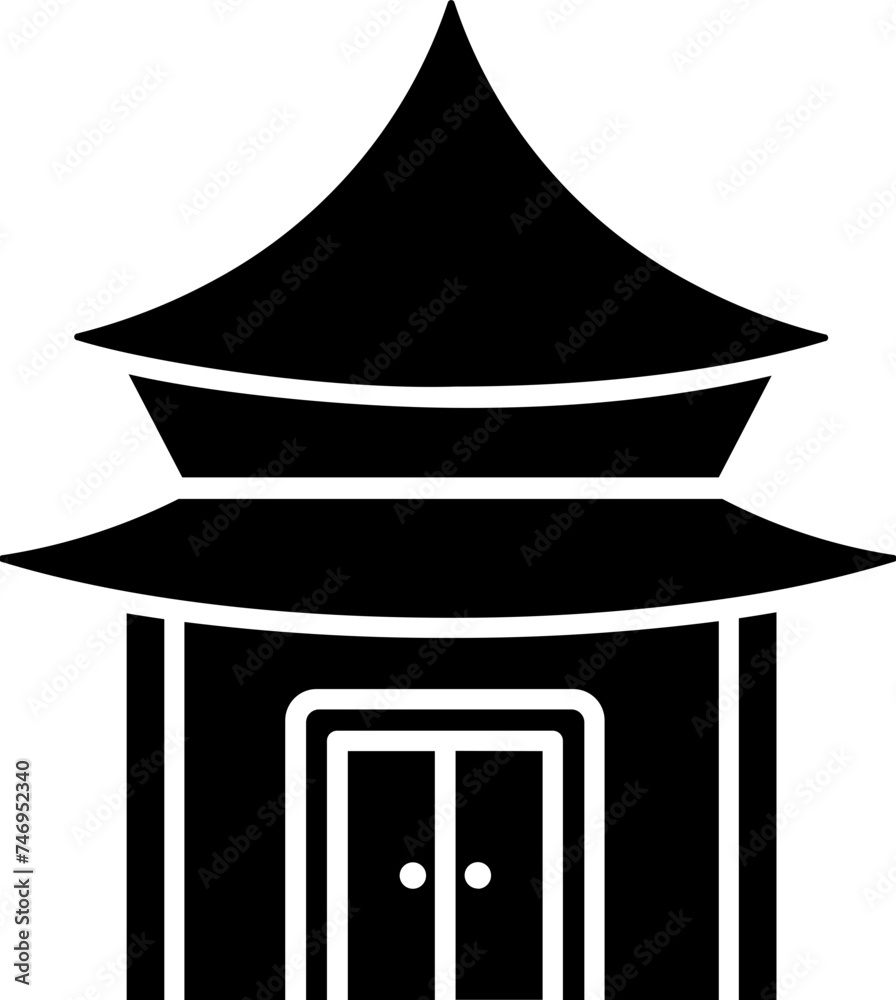 Flat style chinatown icon in b&w color. Flat style chinatown icon in b&w color.