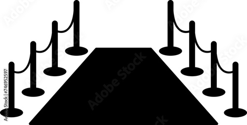 Vector illustration of carpet with rope barrier. photo
