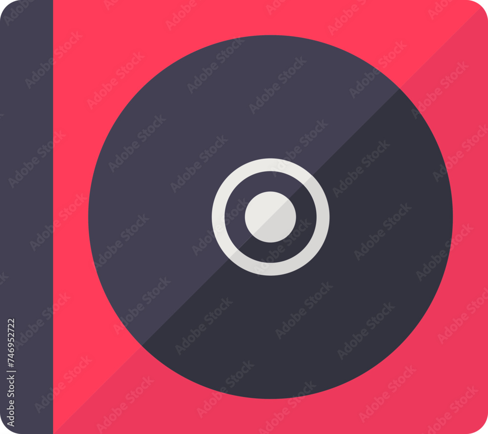 CD or DVD box icon in red and black color. CD or DVD box icon in red and black color.
