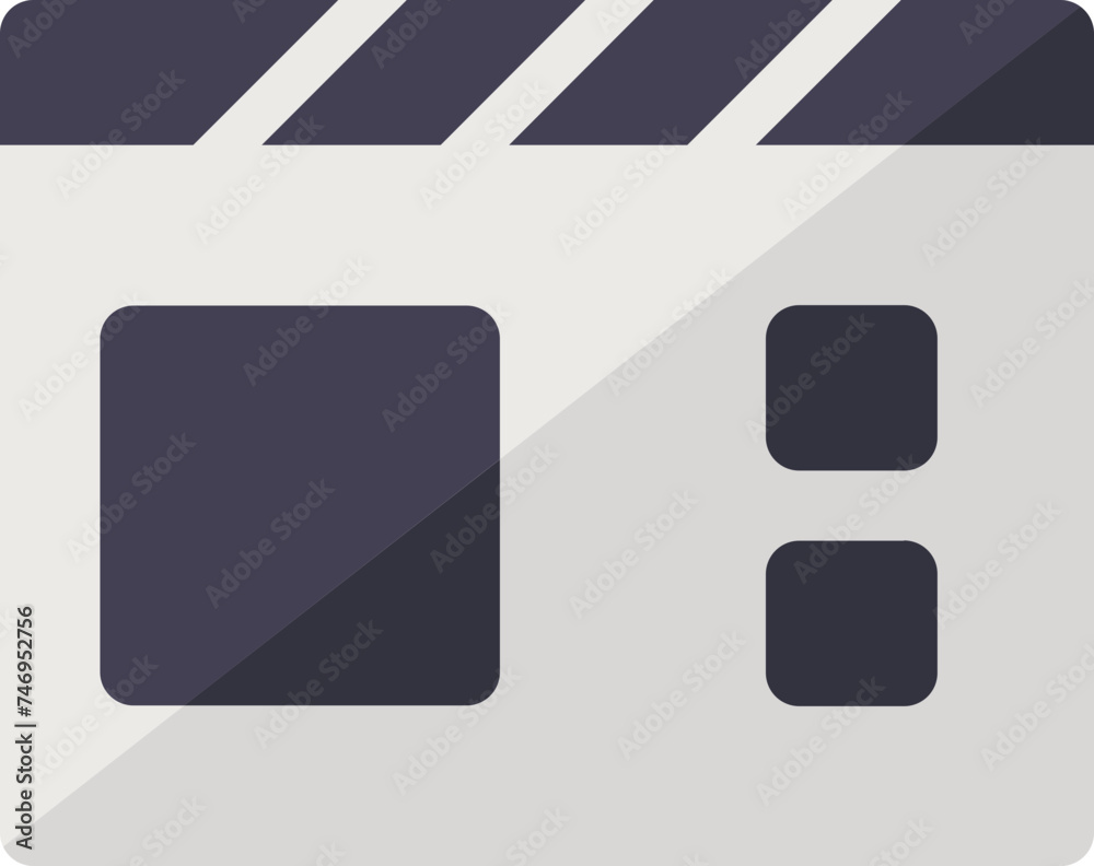 Flat style clapper icon in black and white color. Flat style clapper icon in black and white color.