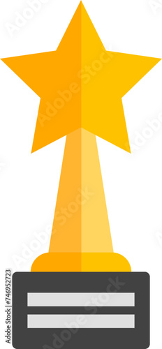 Star trophy icon in black and yellow color.