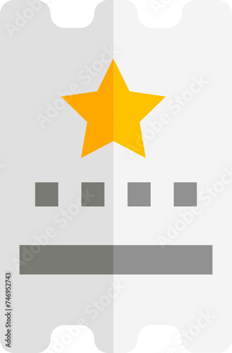 Ticket icon in grey and yellow color.