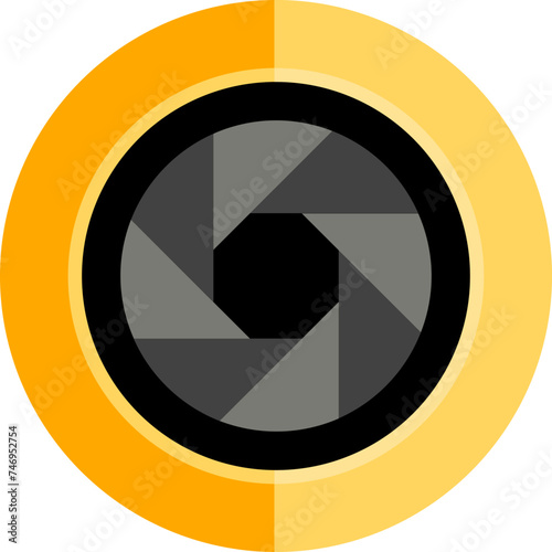 Beautiful camera shutter icon in flat style.