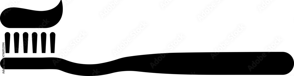 Toothbrush icon in b&w color. Toothbrush icon in b&w color.