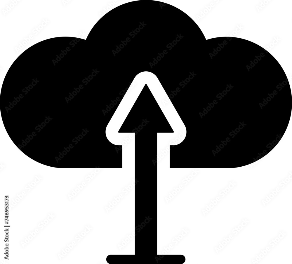 Flat style upload cloud server icon or symbol. Flat style upload cloud server icon or symbol.