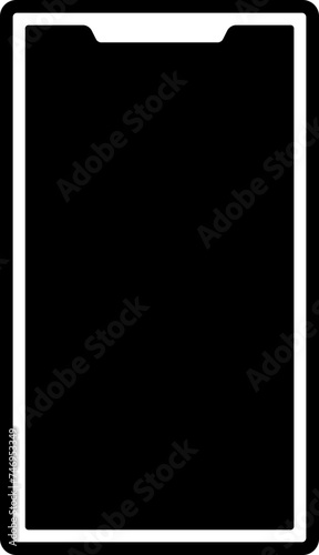 B&W illustration of smartphone icon.