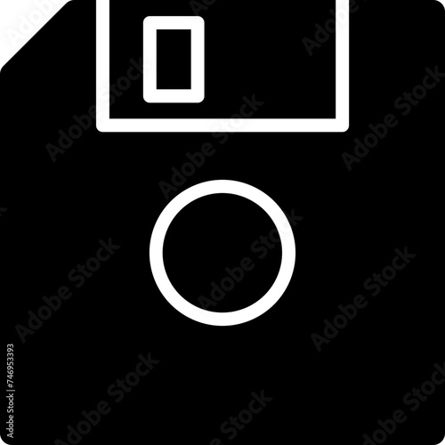 Illustration of floppy disk glyph icon.