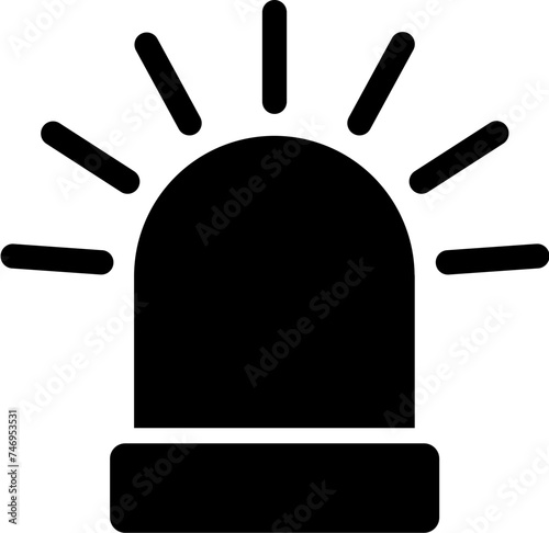 Siren icon or symbol in black color.