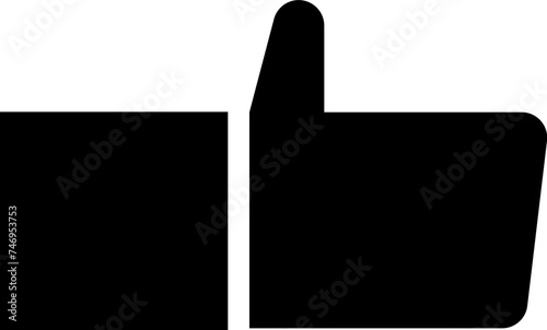 Like or positive glyph icon or symbol.