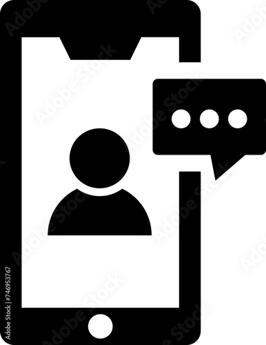 User chatting app in smartphone icon.