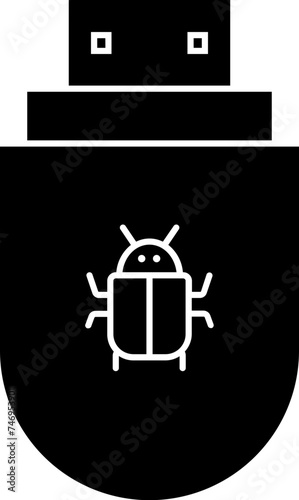 Isolated virus infected pen drive icon.