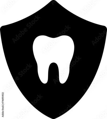 Flat style dental protection icon.