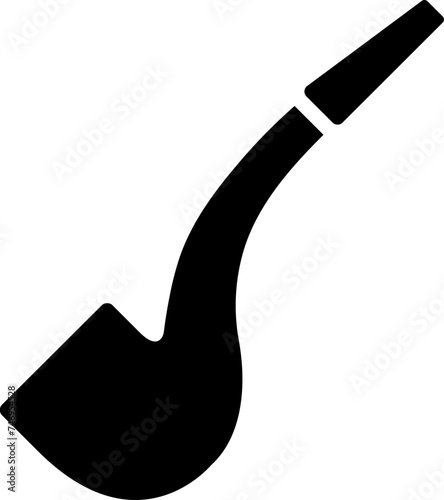 Smoking pipe icon in black color.