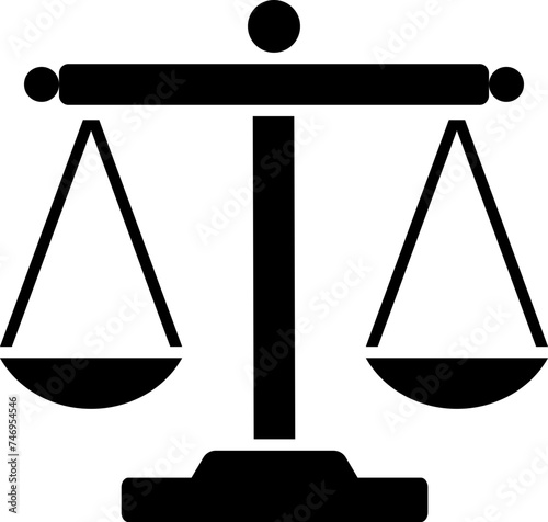 Equality or balance scale icon in black color.