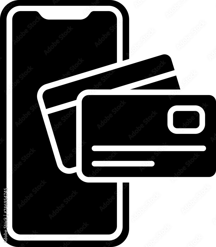 Online payment by credit card from smartphone icon. Online payment by credit card from smartphone icon.