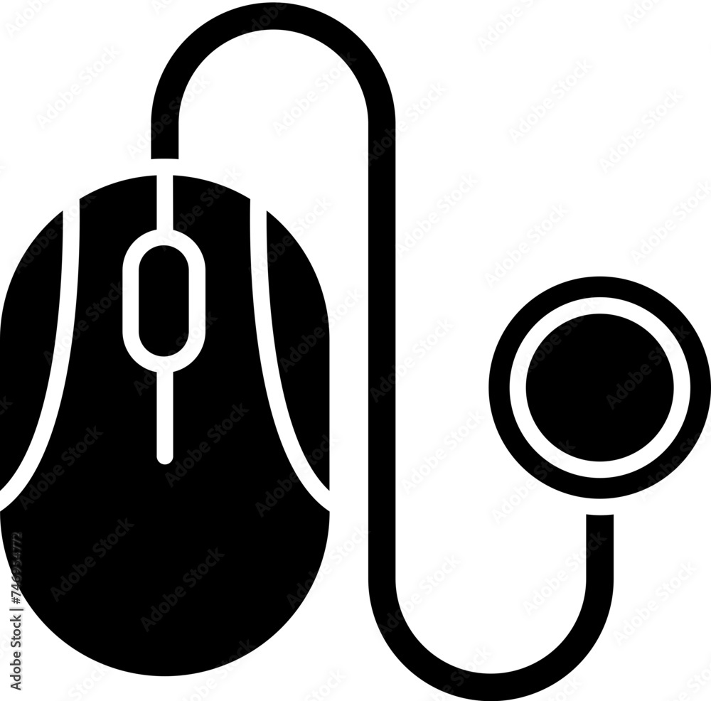 Glyph pay per click icon in flat style.