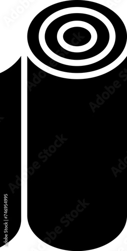 Fabric roll icon in black color.