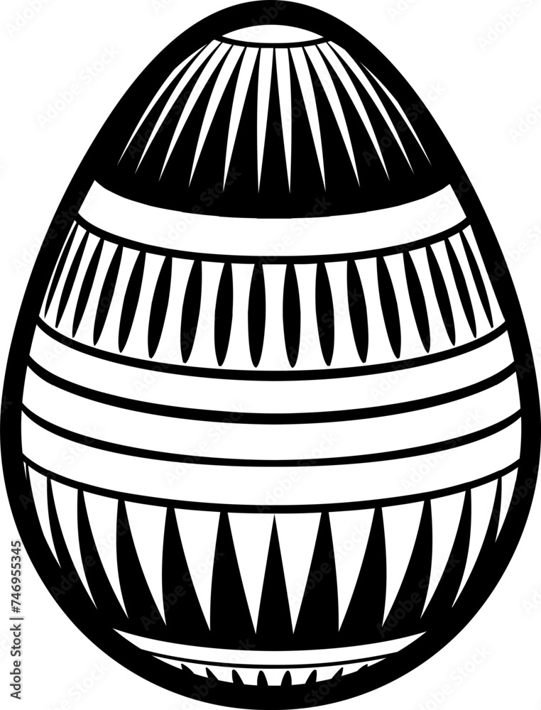 Easter egg glyph icon in b&w color.