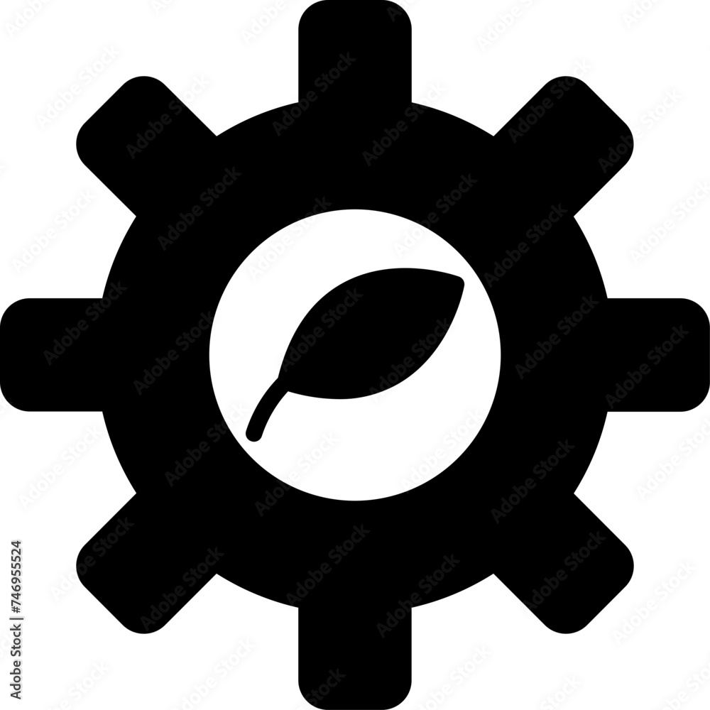 Eco setting glyph icon or symbol. Eco setting glyph icon or symbol.