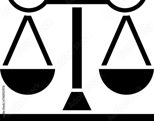 Balance scale icon in flat style.