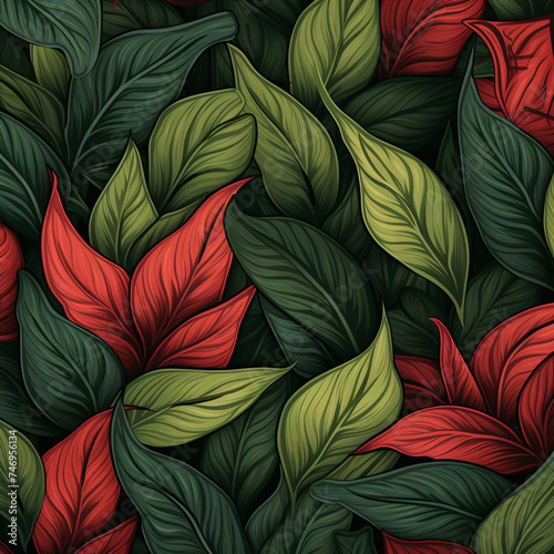 Seamless pattern background of leaves vector