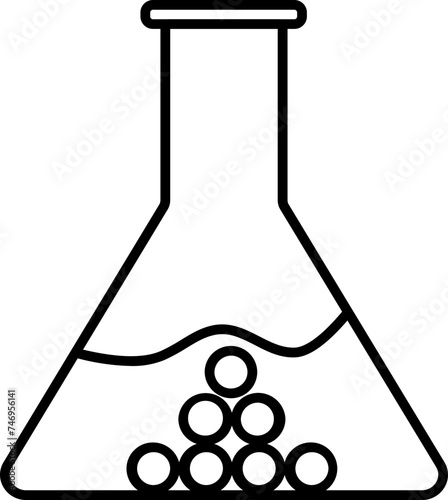Chemical flask icon in line art.