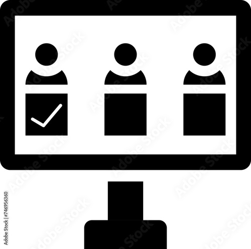 Election result icon in glyph art.