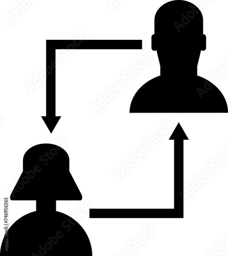 Illustration of debate icon in glyph style.
