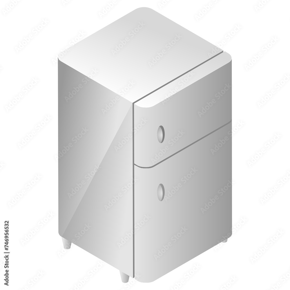 Isometric illustration of refrigerator icon. Isometric illustration of refrigerator icon.