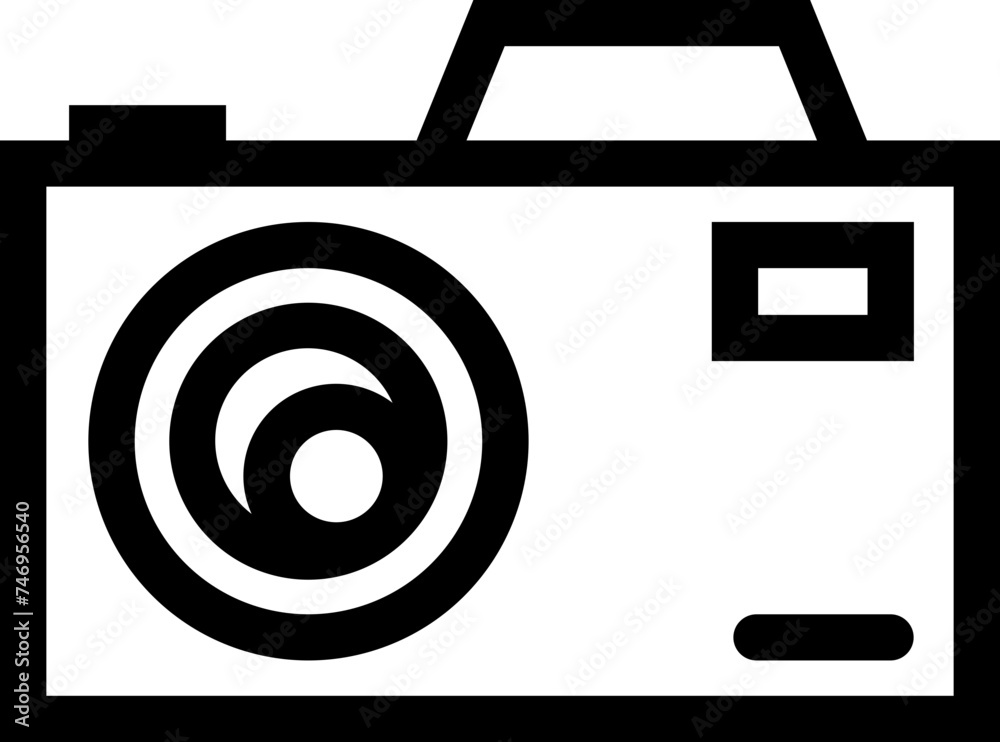 Camera icon or symbol in line art. Camera icon or symbol in line art.