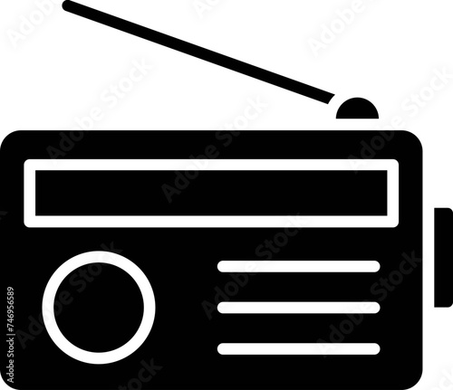 Illustration of radio glyph icon.