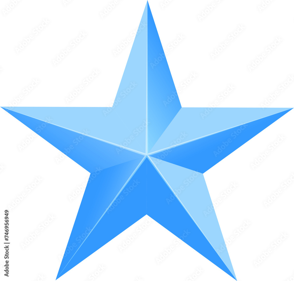 Obraz premium Sky blue star element on white background.