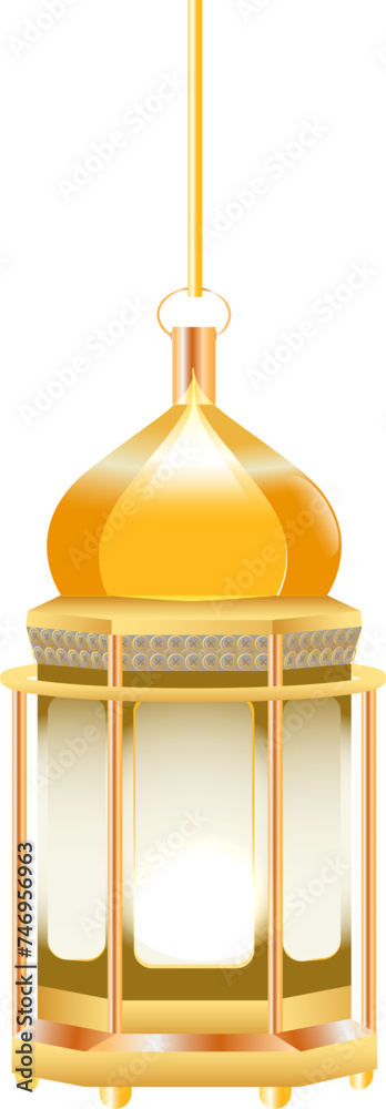 Illustration of Islamic shiny yellow hanging lantern. Illustration of Islamic shiny yellow hanging lantern.