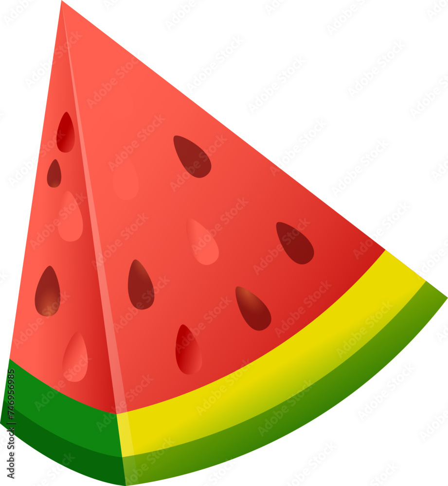 Watermelon slice element on white background. Watermelon slice element on white background.