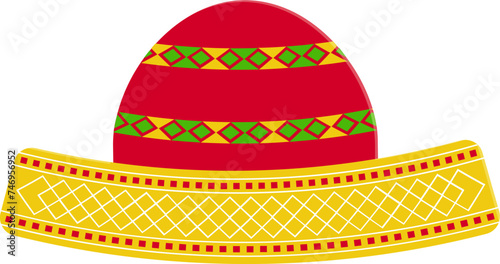 Colorful and beautiful Sombrero hat on white background. photo
